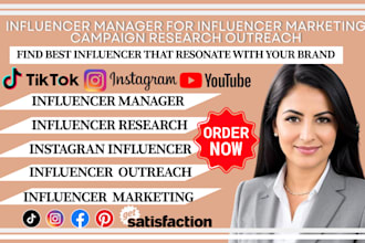 be your influencer manger for influencer marketing campaign research outreach