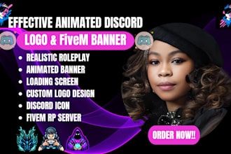 custom a unique animated logo and banner for fivem or discord server