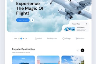 design hotel booking website, flight, tourism website design