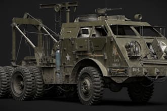 3d car modelling, military car model, armored tank, gta v, artillery and fivem