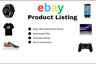 be your ebay lister for your ebay listing, ebay product listing, and ebay SEO