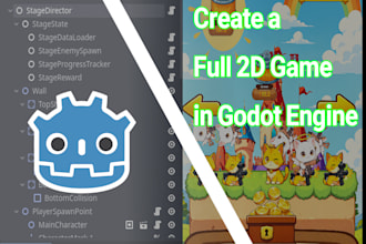 create a full 2d game in godot engine