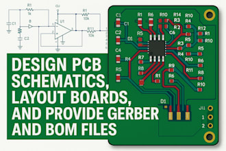design pcb schematics, layout boards, and provide gerber and bom files