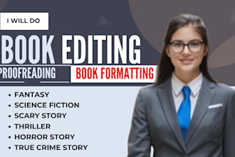 edit format fantasy science fiction scary crime true story thriller horror