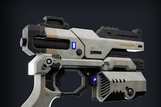 model 3d sci fi gun, mini gun, video game, fortnite game, shortgun, baseball bat