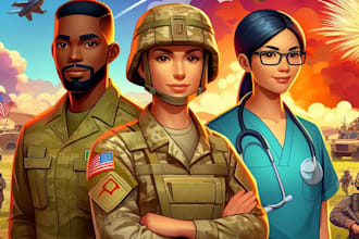 draw detailed military characters for you