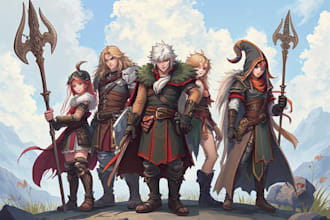 draw a fantasy character for dnd, pathfinder, etc