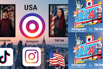 create usa facebook, usa instagram, usa tiktok account and warm account up