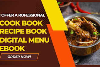 design, format recipe ebook, cookbook, edit ebook, digital menu, kdp upload