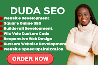 seo optimization  website development for duda square online builderall wix velo