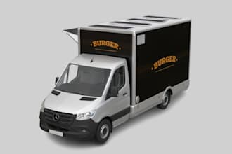 design print ready vehicle wrap for car, van, and truck, motorsport livery model