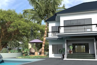 do garden design, frontyard, backyard, patio, 3d landscape rendering