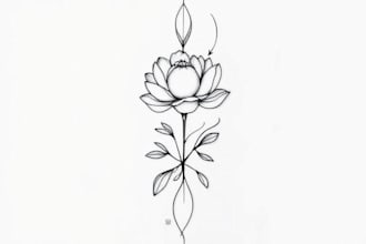 make line art, monoline geometric, minimalist tattoo design