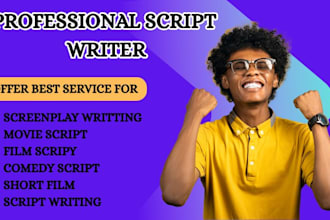 movie script writing, screen writing, tv series, screenplay feature film video