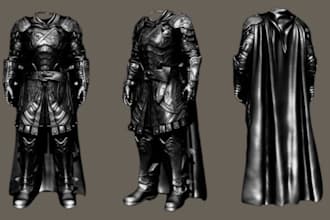 do 3d armor, cosplay weapon armor, 3d helmet, for game character and game assets