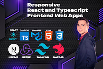 build responsive react and typescript frontend web apps