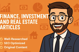 write finance, investment and real estate SEO content articles