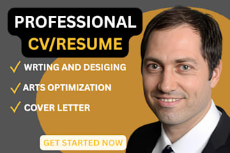 design, edit, or write a professional resume or CV with ats optimization