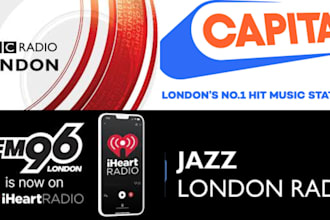 play your music track  or ads on our top london radio station