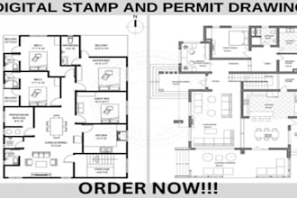 do architectural stamp pe stamp sign and seal for USA city permit