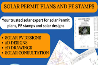 deliver electrical sealed pe stamped solar design plans for permit submission