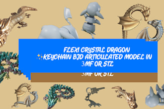 do 3d flexi crystal dragon 3d doll bjd toy fidget keychain action figure