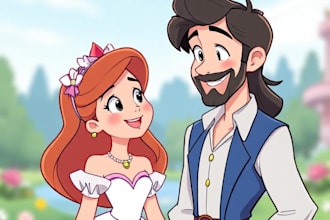 draw cartoon disney couple portrait