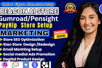 systeme io stan store, beacon ai, payhip,gumroad, pensight,stan store marketing