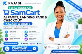 redesign samcart ai pages samcart sales funnel kajabi website samcart checkout