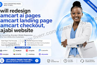 redesign samcart ai pages samcart sales funnel kajabi website samcart checkout