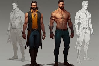 draw character concept art or illustrations