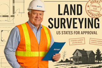 license USA, tx, ca, land surveyor building and plan drawing stamp for approval