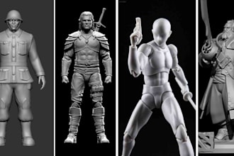 create 3d articulated model action figure bjd anime toy flexible toy 3d printing