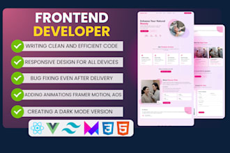create a modern frontend with vuejs, react ,HTML, CSS,tailwind CSS and bootstrap