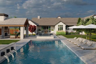 design frontyard, backyard, garden, patio and swimming pool,roof top,garden flag