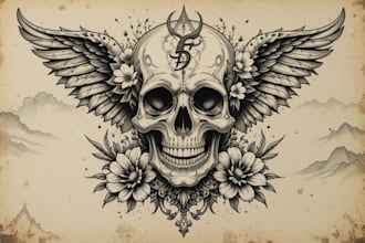 create awesome old school tattoo style design