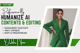 humanize ai content, proofread, fact check, rewrite ai books, check plagiarism