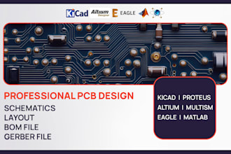 do kicad proteus altium pcb board schematics design, layout and gerber files