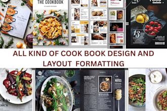 design cookbook recipe ebook layout design canva cook book  KDP cover formatting