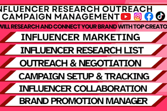 be influencer research manager outreach marketing campaign