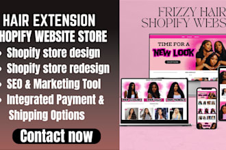 design hair extension and beauty wix shopify website store