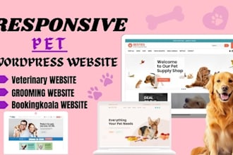 design a well responsive pet website with wordpress for your pet service