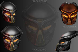 do 3d helmet, 3d printable mask, 3d cosplay, halloween costume, spooky arts