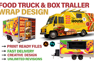 design vehicle wrap, van, boat, pickup, trailer, truck,  racing car wrap design