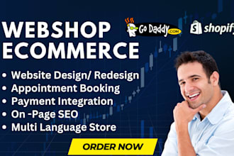 build webstore webshop ecommerce wordpress website ionos godaddy shopify expert