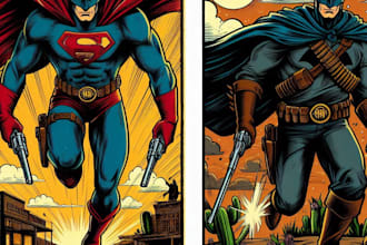 make a superhero comic cartoon character