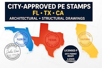 provide florida pe stamp for architectural and structural drawing for  permit