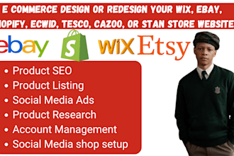 design or redesign your wix ebay shopify tesco cazoo ecwid website stan store