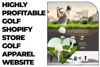 design golf shopify store golf apparel store golf accessories store golf website
