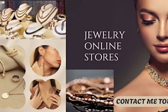 design jewelry store website, necklace store wristwatch store, clothing website
